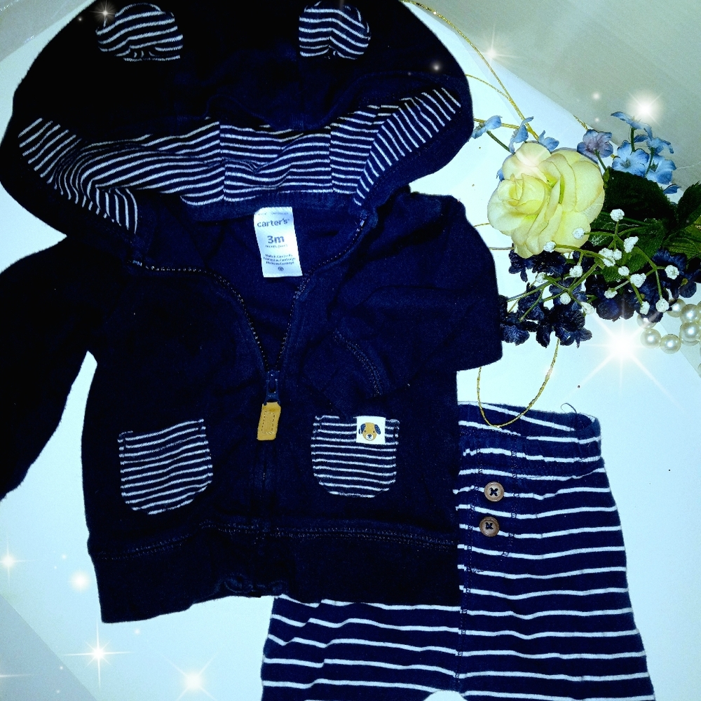 Very Cute Stripped Zip up with ears